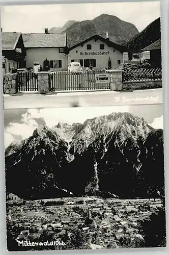 Mittenwald Bayern Mittenwald St. Berndardshof ungelaufen ca. 1965 / Mittenwald /Garmisch-Partenkirchen LKR