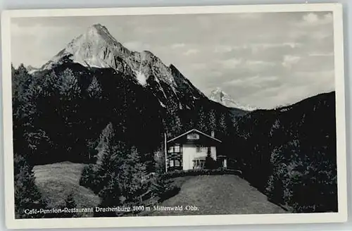 Mittenwald Drachenburg Pension Restaurant  x 1936