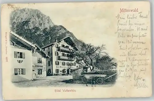 Mittenwald Bayern Mittenwald Hotel Wetterstein x 1900 / Mittenwald /Garmisch-Partenkirchen LKR