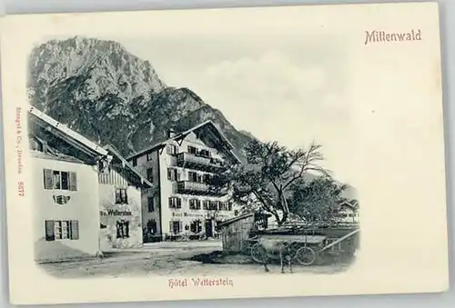 Mittenwald Bayern Mittenwald Hotel Wetterstein ungelaufen ca. 1900 / Mittenwald /Garmisch-Partenkirchen LKR