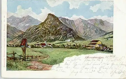 Oberammergau Kuenstlerkarte x 1900