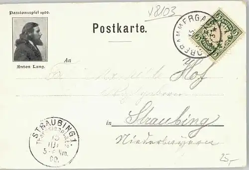 Oberammergau Kuenstlerkarte x 1900