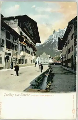 Mittenwald Bayern Mittenwald Gasthof Traube ungelaufen ca. 1900 / Mittenwald /Garmisch-Partenkirchen LKR