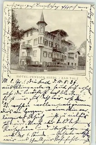 Bad Toelz Hotel Hiedl x 1926
