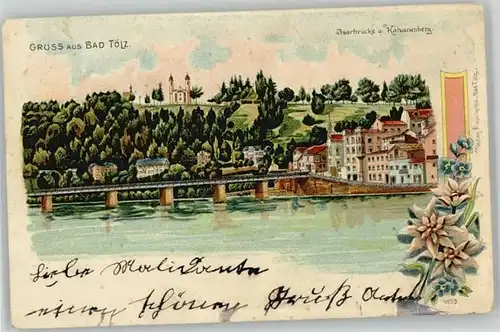 Bad Toelz Isarbruecke Kalvarienberg x 1902