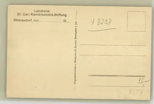 Oberaudorf Oberaudorf Landheim Dr. Calr Riemerschmid Stiftung ungelaufen ca. 1910 / Oberaudorf /Rosenheim LKR