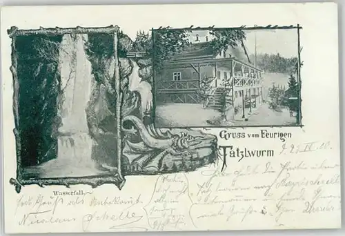 Oberaudorf Oberaudorf [Stempelabschlag] Feurigen Tatzelwurm Wasserfall x 1900 / Oberaudorf /Rosenheim LKR