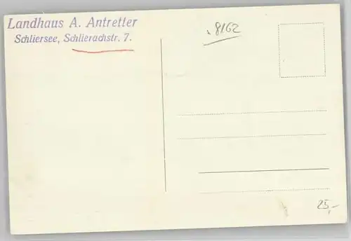 Schliersee Schliersee Landhaus A. Antretter ungelaufen ca. 1955 / Schliersee /Miesbach LKR