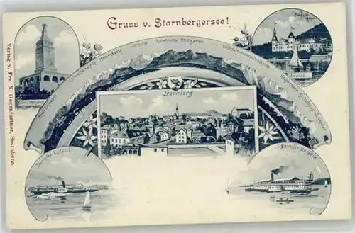 Starnberg Starnberg Dampfer Bavaria Luitpold Bismarckturm x 1906 / Starnberg /Starnberg LKR