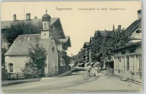 Tegernsee Tegernsee Schneekapelle Hauptstrasse ungelaufen ca. 1910 / Tegernsee /Miesbach LKR