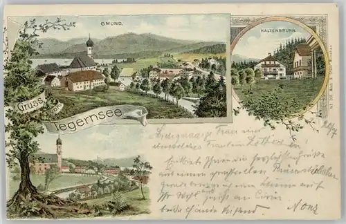 Tegernsee Tegernsee Gmund Kaltenbrunn  ungelaufen ca. 1900 / Tegernsee /Miesbach LKR
