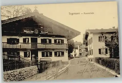 Tegernsee Rosenstrasse Baeckerei Hans Rosskopf x 1923