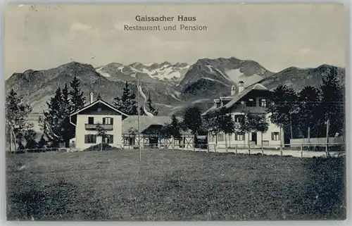 Bad Toelz Bad Toelz [Stempelabschlag] Gaissacher Haus Restaurant x 1911 / Bad Toelz /Bad Toelz-Wolfratshausen LKR