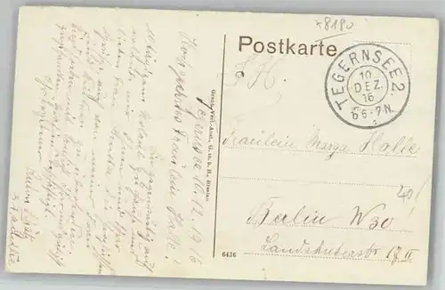 Tegernsee Rosenstrasse Baeckerei Hans Rosskopf Feldpost  x 1916