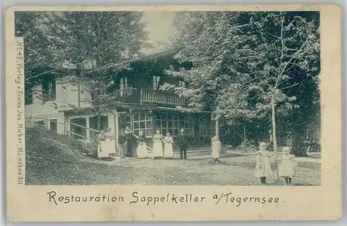 Tegernsee Tegernsee Restaurant Sappelkeller ungelaufen ca. 1900 / Tegernsee /Miesbach LKR
