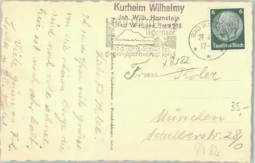 Bad Wiessee Bad Wiessee Haus Viktoria Wilhelmy x 1937 / Bad Wiessee /Miesbach LKR