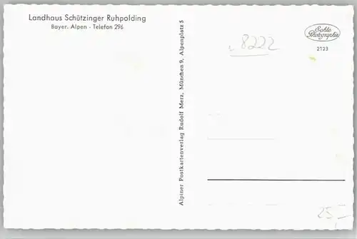 Ruhpolding Ruhpolding Landhaus Schuetzinger ungelaufen ca. 1955 / Ruhpolding /Traunstein LKR