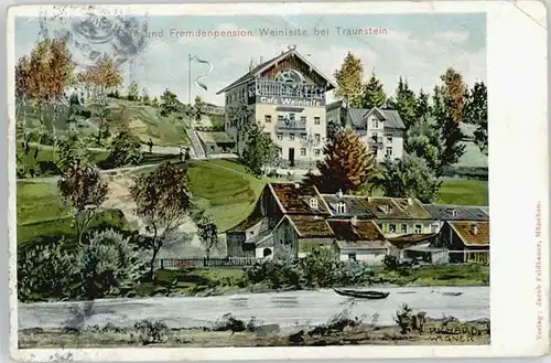 Traunstein Cafe Weinleite KuenstlerRichard Wagner x 1914