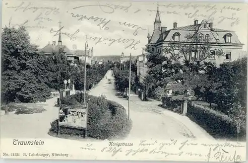 Traunstein Oberbayern Traunstein Koenigstrasse x 1907 / Traunstein /Traunstein LKR