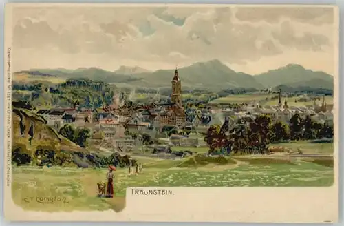 Traunstein Oberbayern Traunstein KuenstlerCompton ungelaufen ca. 1900 / Traunstein /Traunstein LKR