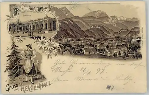 Bad Reichenhall Bad Reichenhall Kolonnaden Tracht x 1897 / Bad Reichenhall /Berchtesgadener Land LKR