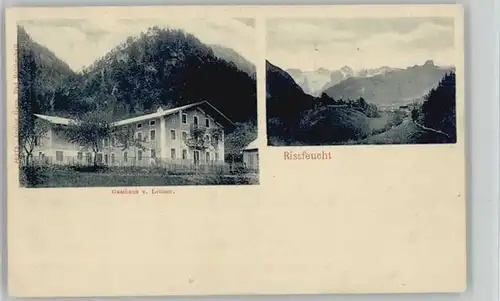 Bad Reichenhall [handschriftlich] Rissfeucht Gasthaus Leitner x 1908