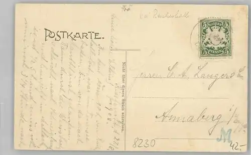 Bad Reichenhall [handschriftlich] Rissfeucht Gasthaus Leitner x 1908