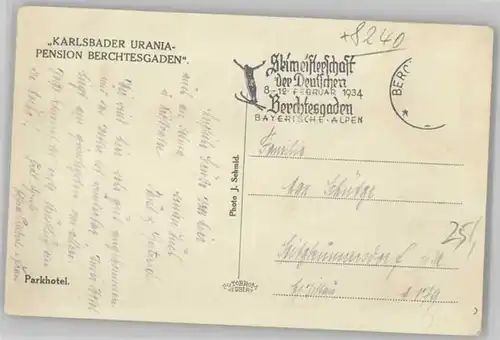 Berchtesgaden Karlsbader Urania Pension  x 1940