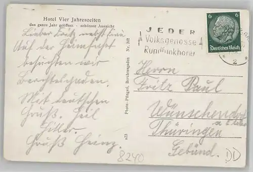 Berchtesgaden Haus Vier Jahreszeiten x 1938
