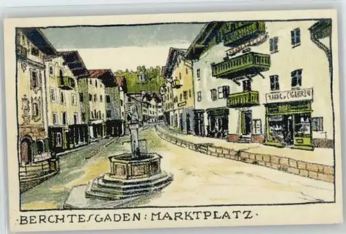 Berchtesgaden Berchtesgaden Marktplatz Kuenstlerkarte ungelaufen ca. 1920 / Berchtesgaden /Berchtesgadener Land LKR