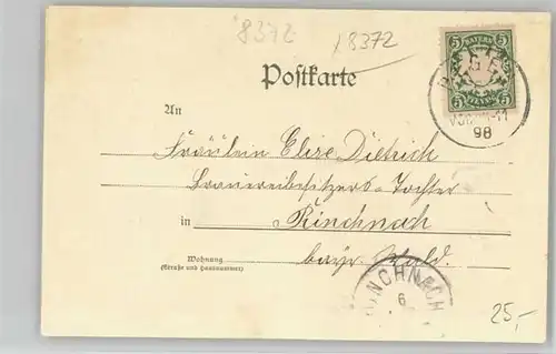Zwiesel Niederbayern Zwiesel  x 1898 / Zwiesel /Regen LKR