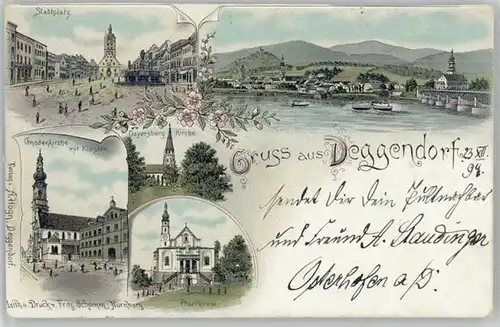 Deggendorf Donau Deggendorf Gnaden Kirche Geyersberg Kirche  x 1897 / Deggendorf /Deggendorf LKR