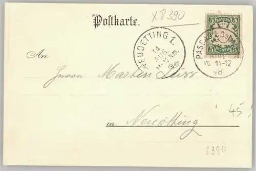 Passau Merkuria Festkarte x 1898