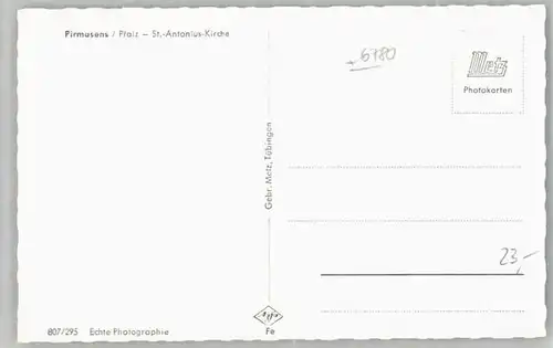 Pirmasens Pirmasens St. Antonius Kirche ungelaufen ca. 1955 / Pirmasens /Pirmasens Stadtkreis