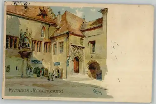 Regensburg Regensburg Rathaus Kuenstlerkarte x 1906 / Regensburg /Regensburg LKR