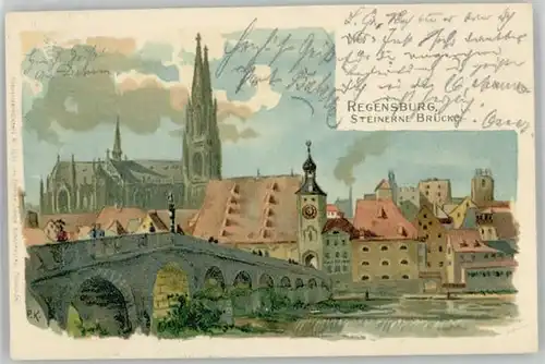 Regensburg Regensburg Steinerne Bruecke x 1899 / Regensburg /Regensburg LKR
