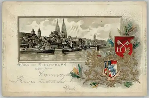 Regensburg Eiserne Bruecke x 1902