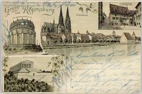 Regensburg Regensburg Rathaus Walhalla Befreiungshalle x 1896 / Regensburg /Regensburg LKR