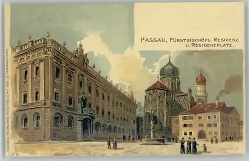 Passau Passau Residenzplatz Kuenstlerkarte ungelaufen ca. 1900 / Passau /Passau LKR