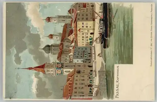 Passau Passau Rathaus Kuenstlerkarte ungelaufen ca. 1900 / Passau /Passau LKR