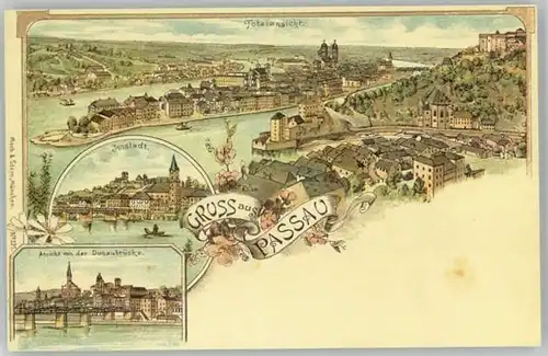 Passau Passau Donaubruecke  ungelaufen ca. 1900 / Passau /Passau LKR