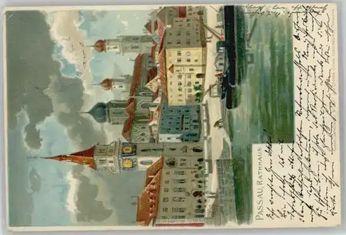 Passau Rathaus Kuenstlerkarte x 1907