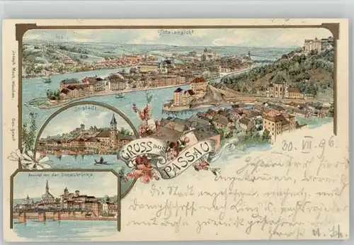 Passau Donaubruecke  x 1896