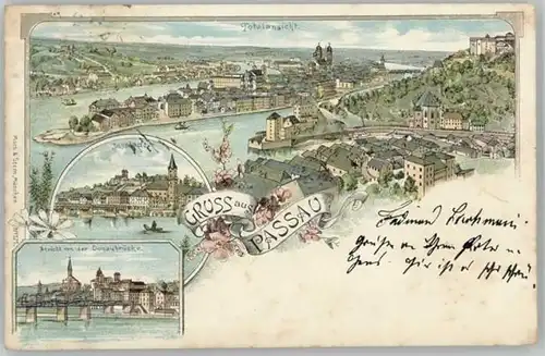 Passau Donaubruecke  x 1898