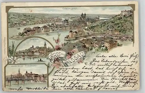 Passau Donaubruecke  x 1898
