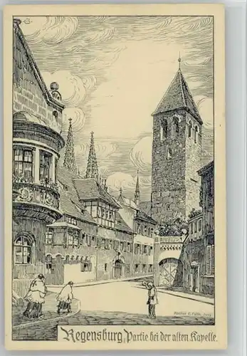 Regensburg Regensburg KuenstlerE. Felle ungelaufen ca. 1920 / Regensburg /Regensburg LKR