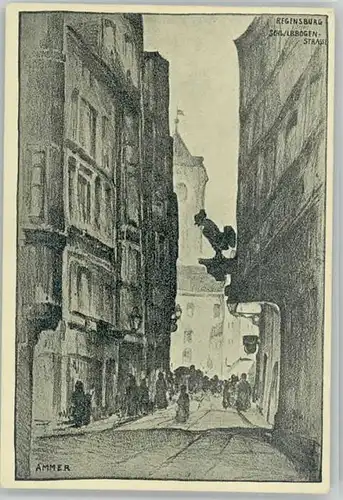 Regensburg Regensburg Schwibogenstrasse aKuenstlerAmmer ungelaufen ca. 1920 / Regensburg /Regensburg LKR