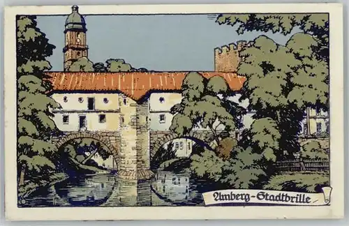Amberg Oberpfalz Amberg Stadtbrille ungelaufen ca. 1920 / Amberg /Amberg Stadtkreis