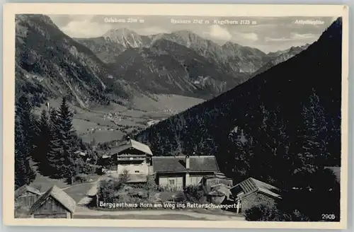 Hindelang [Stempelabschlag] Gasthaus Horn Retterschwangertal x