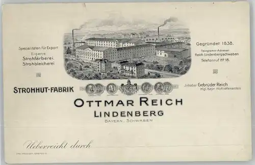 Lindenberg Allgaeu Strohhut Fabrik *